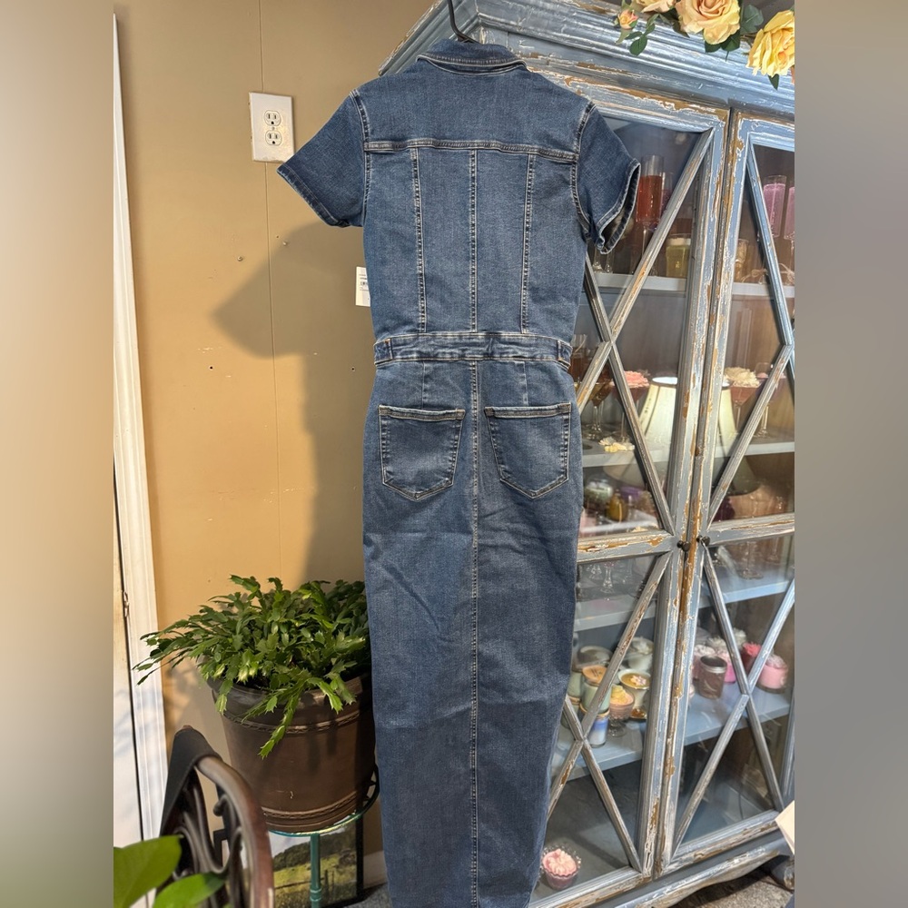 Good American Dark Blue Denim Maxi Dress